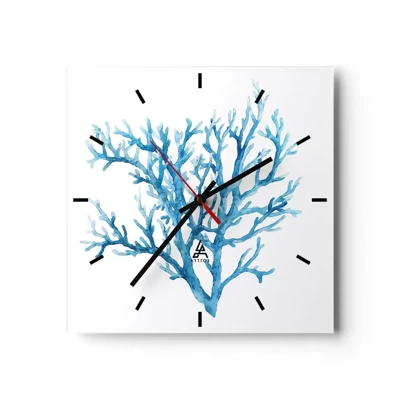 Wall clock - Clock on glass - Sea Filigree - 30x30 cm