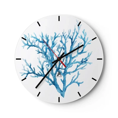 Wall clock - Clock on glass - Sea Filigree - 30x30 cm