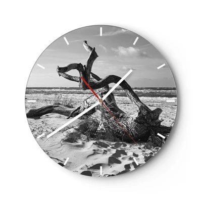 Wall clock - Clock on glass - Seaside Sculpture - 40x40 cm