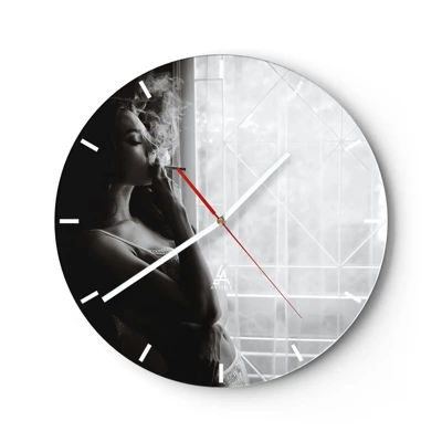 Wall clock - Clock on glass - Sensual Moment - 30x30 cm