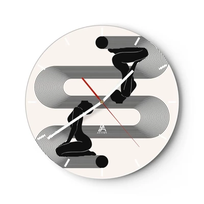 Wall clock - Clock on glass - Sensual Symmetry - 40x40 cm