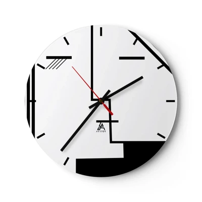 Wall clock - Clock on glass - Simply a Kiss - 30x30 cm