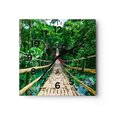 Wall clock - Clock on glass - Small Bridge over the Green - 30x30 cm