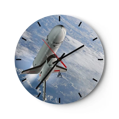 Wall clock - Clock on glass - Space Ascension - 30x30 cm