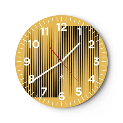 Wall clock - Clock on glass - Square Opposites - 40x40 cm