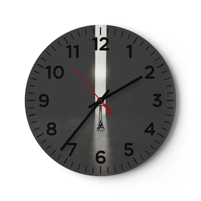 Wall clock - Clock on glass - Step to Bright Future - 30x30 cm