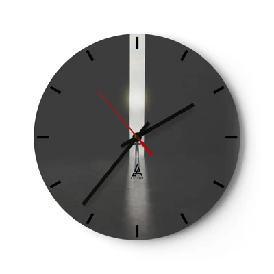 Wall clock - Clock on glass - Step to Bright Future - 30x30 cm