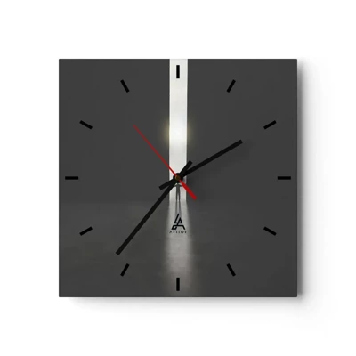 Wall clock - Clock on glass - Step to Bright Future - 40x40 cm