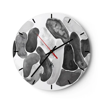 Wall clock - Clock on glass - Stone Abstract - 30x30 cm