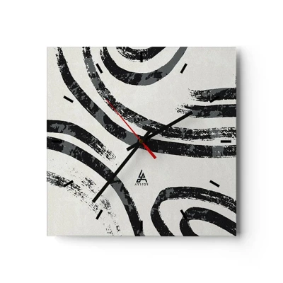 Wall clock - Clock on glass - Stopped Half Way - 40x40 cm