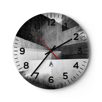 Wall clock - Clock on glass - Structure of Space - 30x30 cm