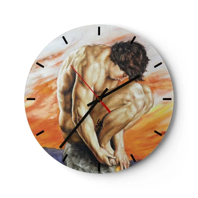 Wall clock - Clock on glass - Submerged in Himself - 30x30 cm