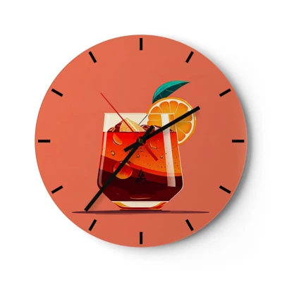 Wall clock - Clock on glass - Summer Refreshment - 30x30 cm