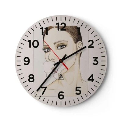 Wall clock - Clock on glass - Symbol of Elegance and Beauty - 30x30 cm