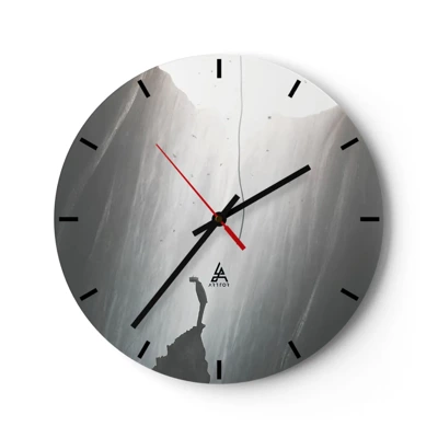 Wall clock - Clock on glass - There Is Always Some Way Out - 30x30 cm