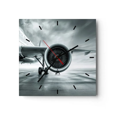 Wall clock - Clock on glass - There Is Power! - 30x30 cm