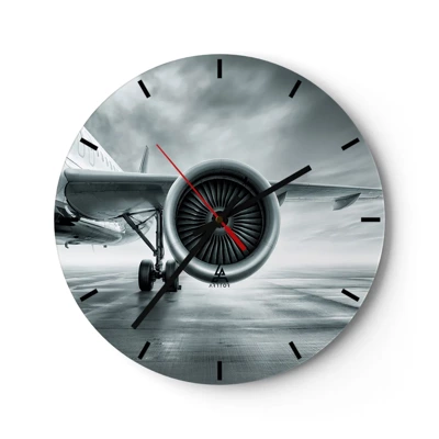 Wall clock - Clock on glass - There Is Power! - 30x30 cm