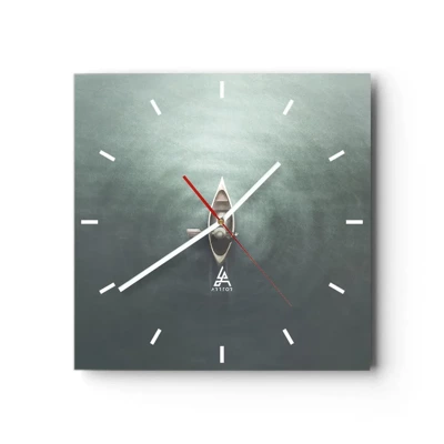 Wall clock - Clock on glass - Through Moon Lake - 40x40 cm