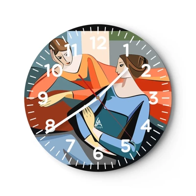 Wall clock - Clock on glass - Time for Confession - 40x40 cm