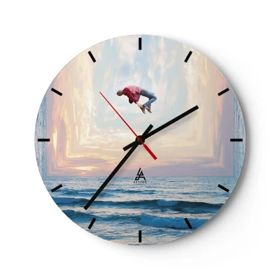 Wall clock - Clock on glass - To Another Dimension - 30x30 cm