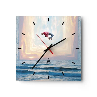 Wall clock - Clock on glass - To Another Dimension - 40x40 cm