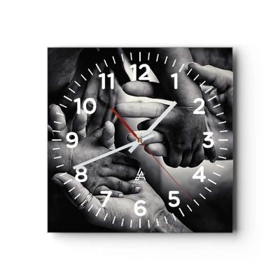 Wall clock - Clock on glass - To be a Man - 30x30 cm