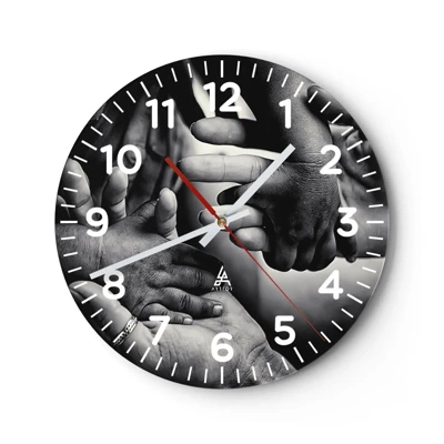 Wall clock - Clock on glass - To be a Man - 30x30 cm