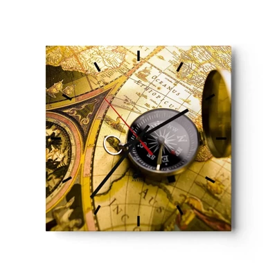 Wall clock - Clock on glass - To the End of the World? - 30x30 cm