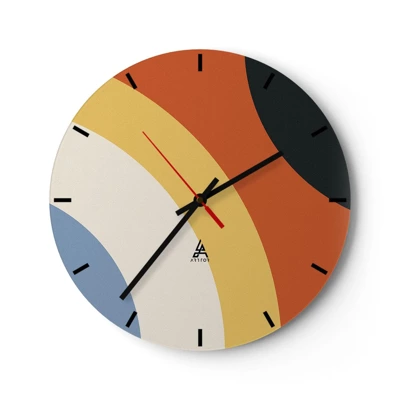 Wall clock - Clock on glass - Towards Each Other - 30x30 cm