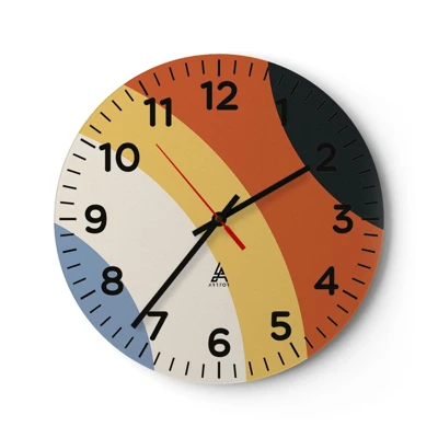 Wall clock - Clock on glass - Towards Each Other - 40x40 cm