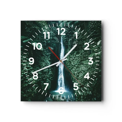 Wall clock - Clock on glass - Tropical Spring - 30x30 cm
