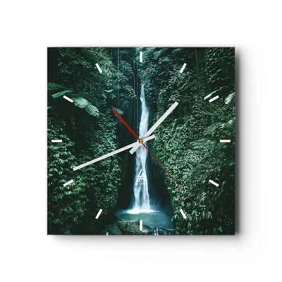 Wall clock - Clock on glass - Tropical Spring - 30x30 cm