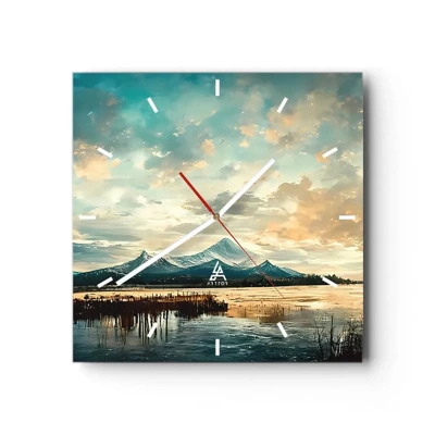 Wall clock - Clock on glass - Under Heaven's Protection - 40x40 cm