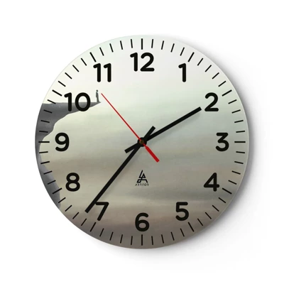 Wall clock - Clock on glass - Upwards, Naturally! - 30x30 cm