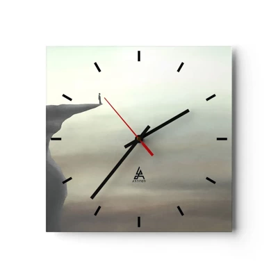 Wall clock - Clock on glass - Upwards, Naturally! - 40x40 cm