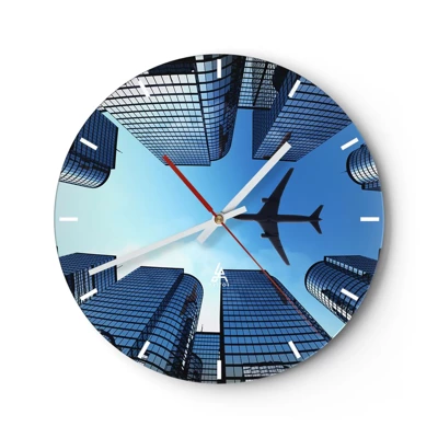 Wall clock - Clock on glass - View from a Glass Gorge - 30x30 cm