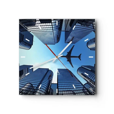 Wall clock - Clock on glass - View from a Glass Gorge - 40x40 cm