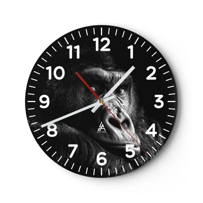 Wall clock - Clock on glass - What Are You Looking At? - 30x30 cm