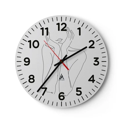 Wall clock - Clock on glass - What Girls Are Dreaming of - 40x40 cm