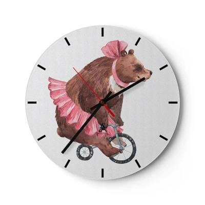 Wall clock - Clock on glass - What a Circus! - 40x40 cm