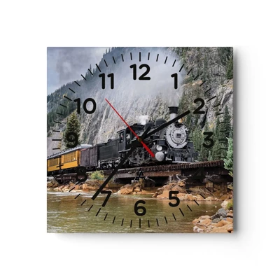 Wall clock - Clock on glass - Where Are You off to? - 30x30 cm