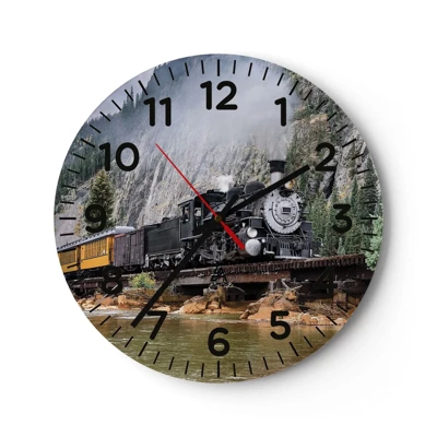 Wall clock - Clock on glass - Where Are You off to? - 30x30 cm