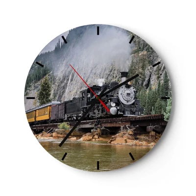 Wall clock - Clock on glass - Where Are You off to? - 40x40 cm