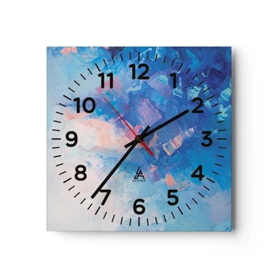 Wall clock - Clock on glass - Winter Abstract - 40x40 cm