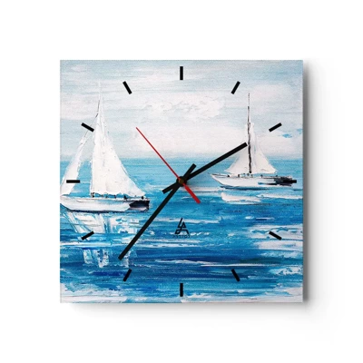Wall clock - Clock on glass - With a Friend by the Side - 40x40 cm