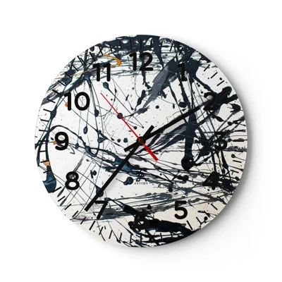 Wall clock - Clock on glass - With or Without Meaning? - 40x40 cm