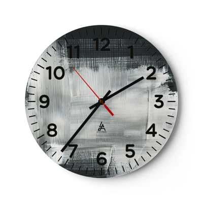 Wall clock - Clock on glass - Woven from the Vertical and the Horizontal - 30x30 cm