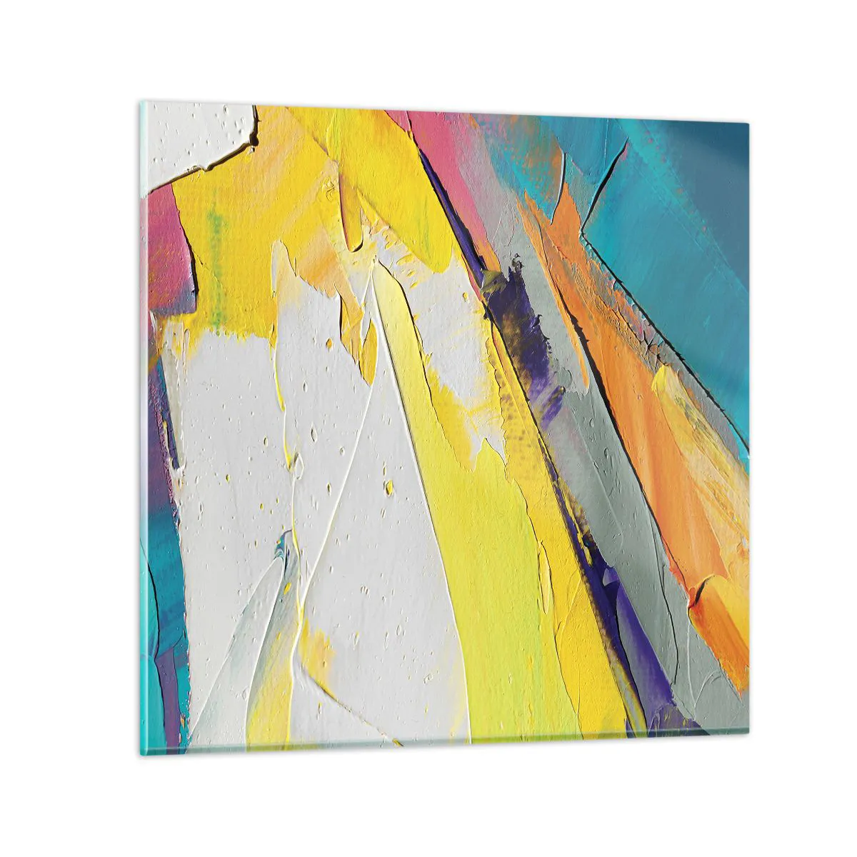 Glass picture  Arttor 70x70 cm - Anatomy of Light - Abstraction, Art, 3D, Painting, Modern Art, For living-room, For bedroom, White, Black, Horizontal, Glass, GAC70x70-4871