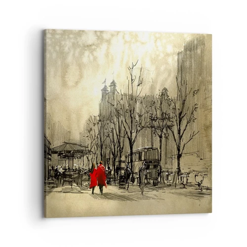 Canvas picture - A Date in London Fog - 70x70 cm