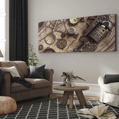 Canvas picture - Adventure Calls - 120x50 cm